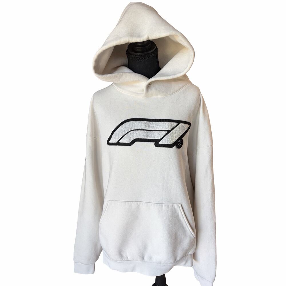 Formula 1 Las Vegas Grand Prix White Hoodie XL F1 Racing Graphic Pullover